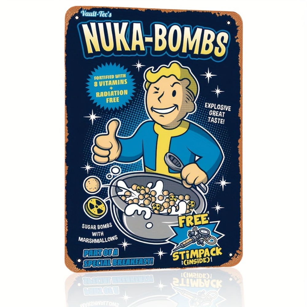 Retro Gaming Vault - Vault-Tec Nuka-Bombs Metal Wall Sign -