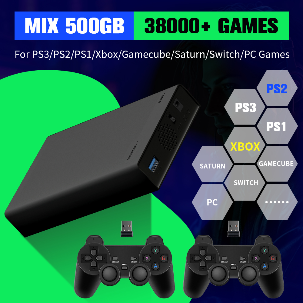Retro X8 Gaming Console - 500G Game Hard Drive With 38000+Games