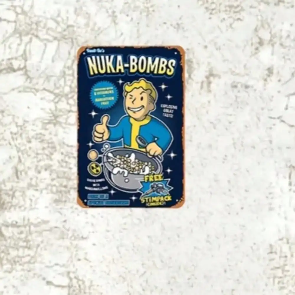 Retro Gaming Vault - Vault-Tec Nuka-Bombs Metal Wall Sign -