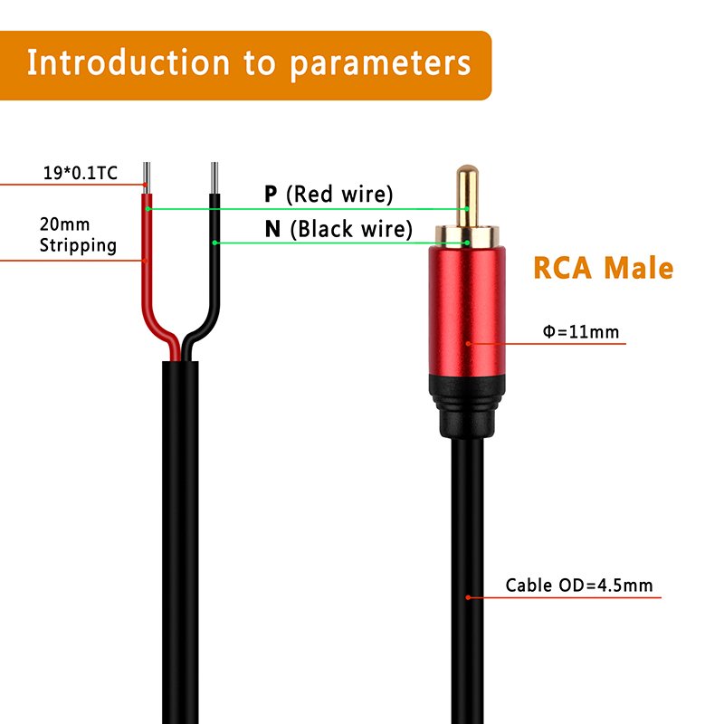 Speaker Wire RCA Male Plug Jac - Composite Rca Cable ulasan dan harga