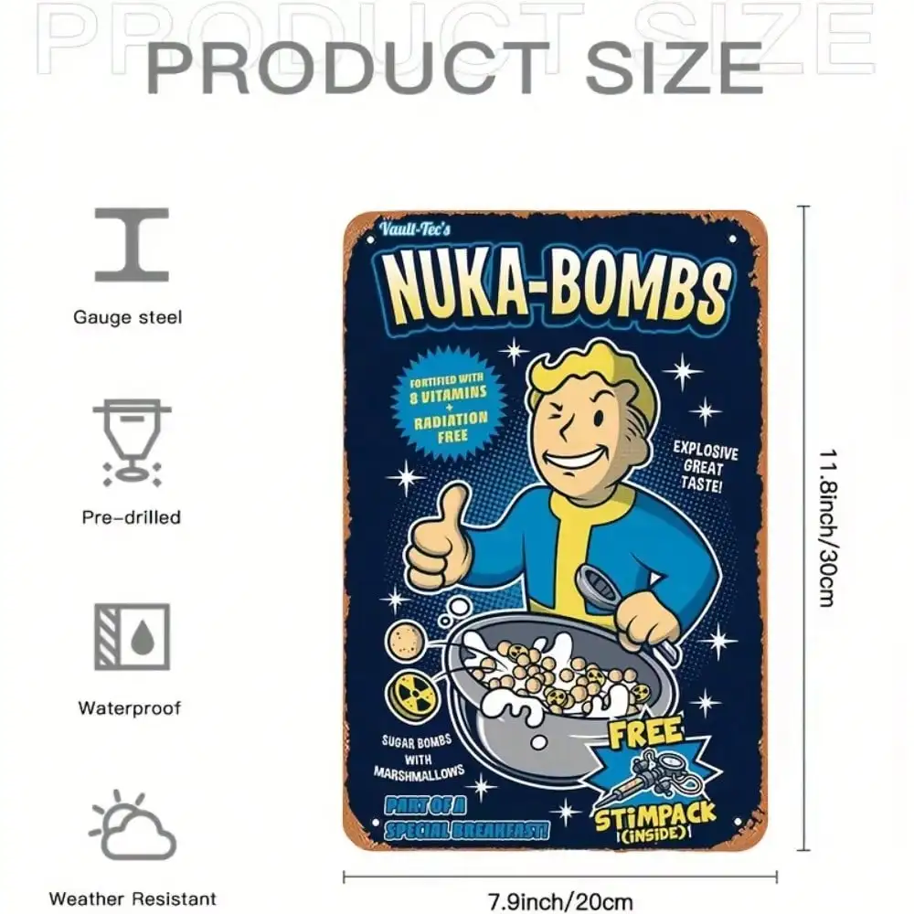 Vault-Tec Nuka-Bombs Metal Wal - Retro Gaming Vault ulasan dan harga