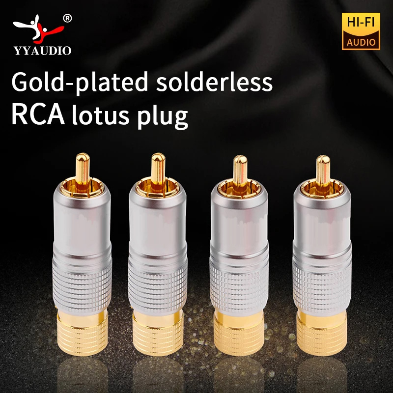 4pcs Hifi 24K Gold Plated RCA  - Composite Rca Cable ulasan dan harga