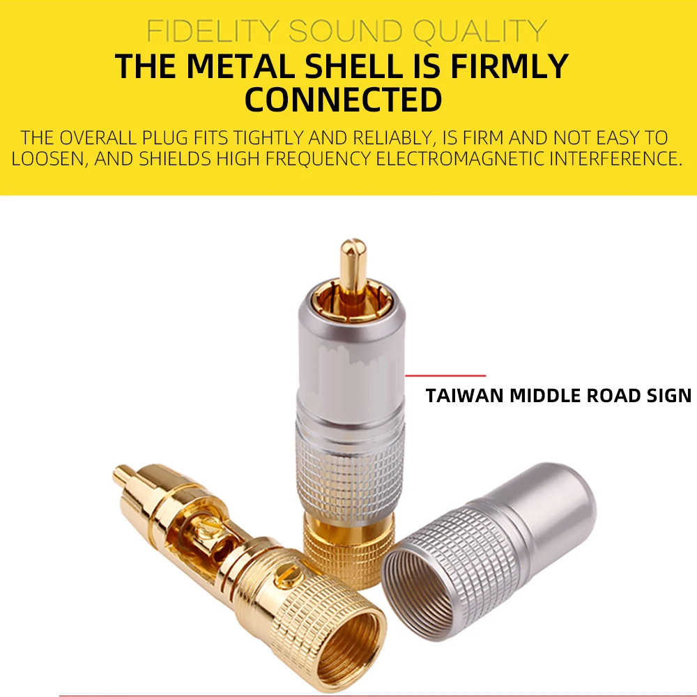 4pcs Hifi 24K Gold Plated RCA  - Composite Rca Cable ulasan dan harga